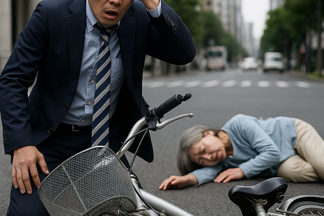 自転車事故の現場