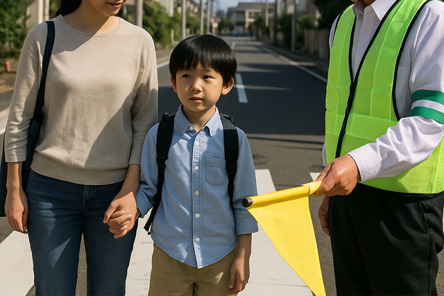 通学中の親子のイメージ
